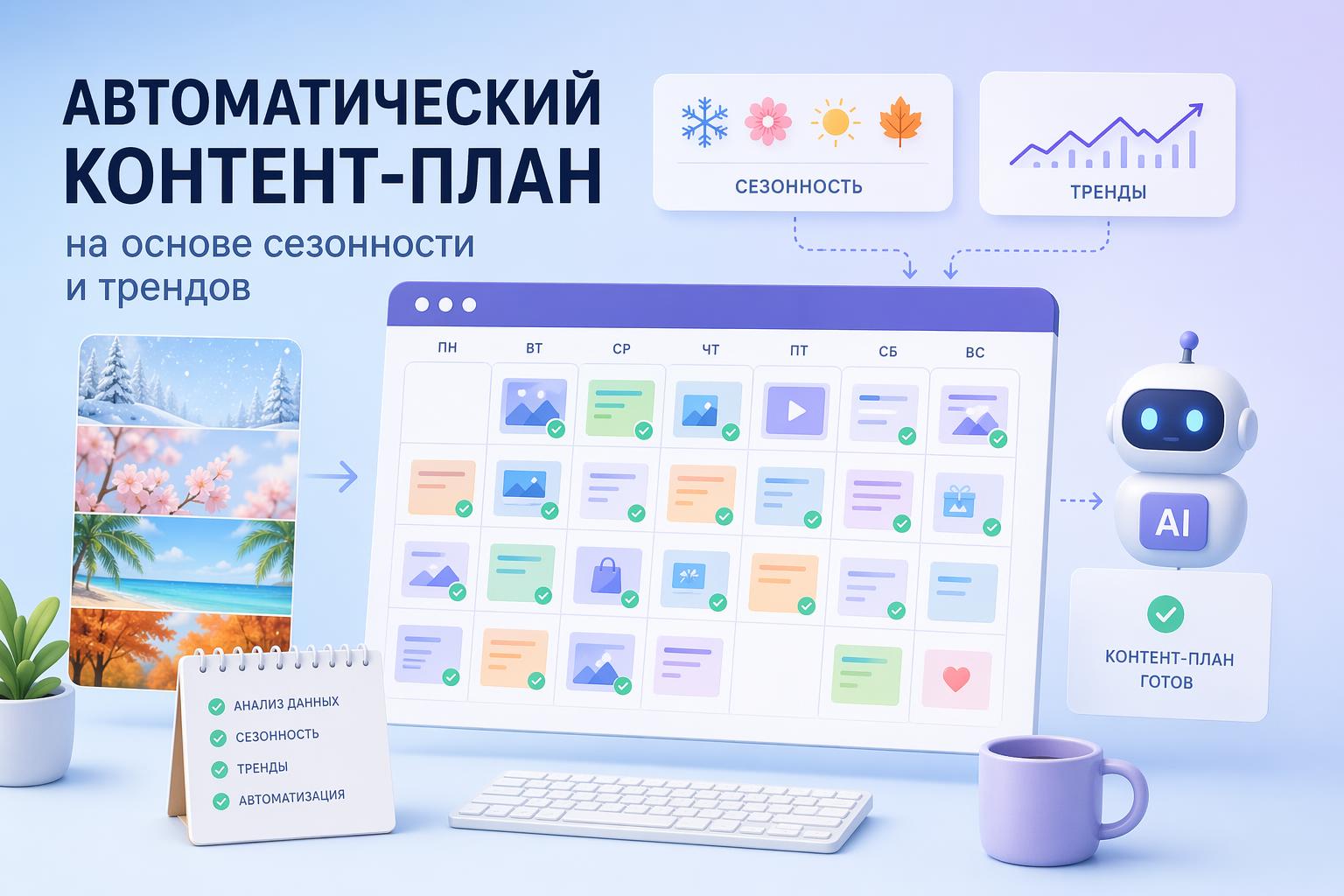 Автоматический контент-план на основе сезонности и трендов