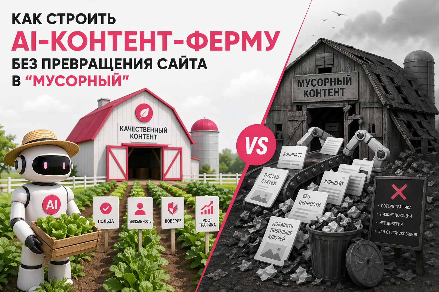 Как строить AI-контент-ферму без превращения сайта в “мусорный”