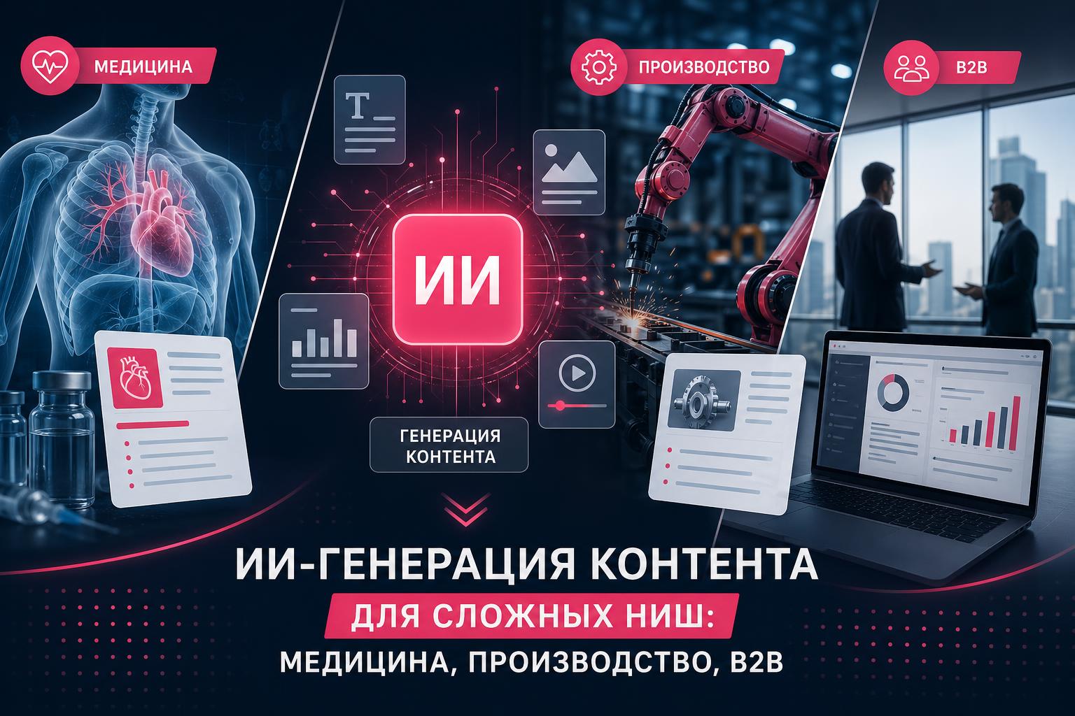 ИИ-генерация контента для сложных ниш: медицина, производство, B2B