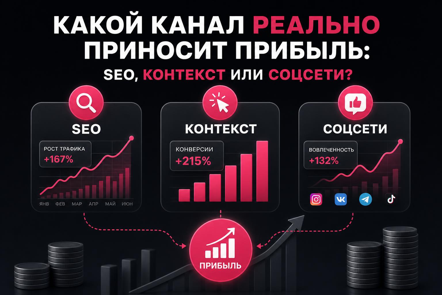 Какой канал реально приносит прибыль: SEO, контекст или соцсети