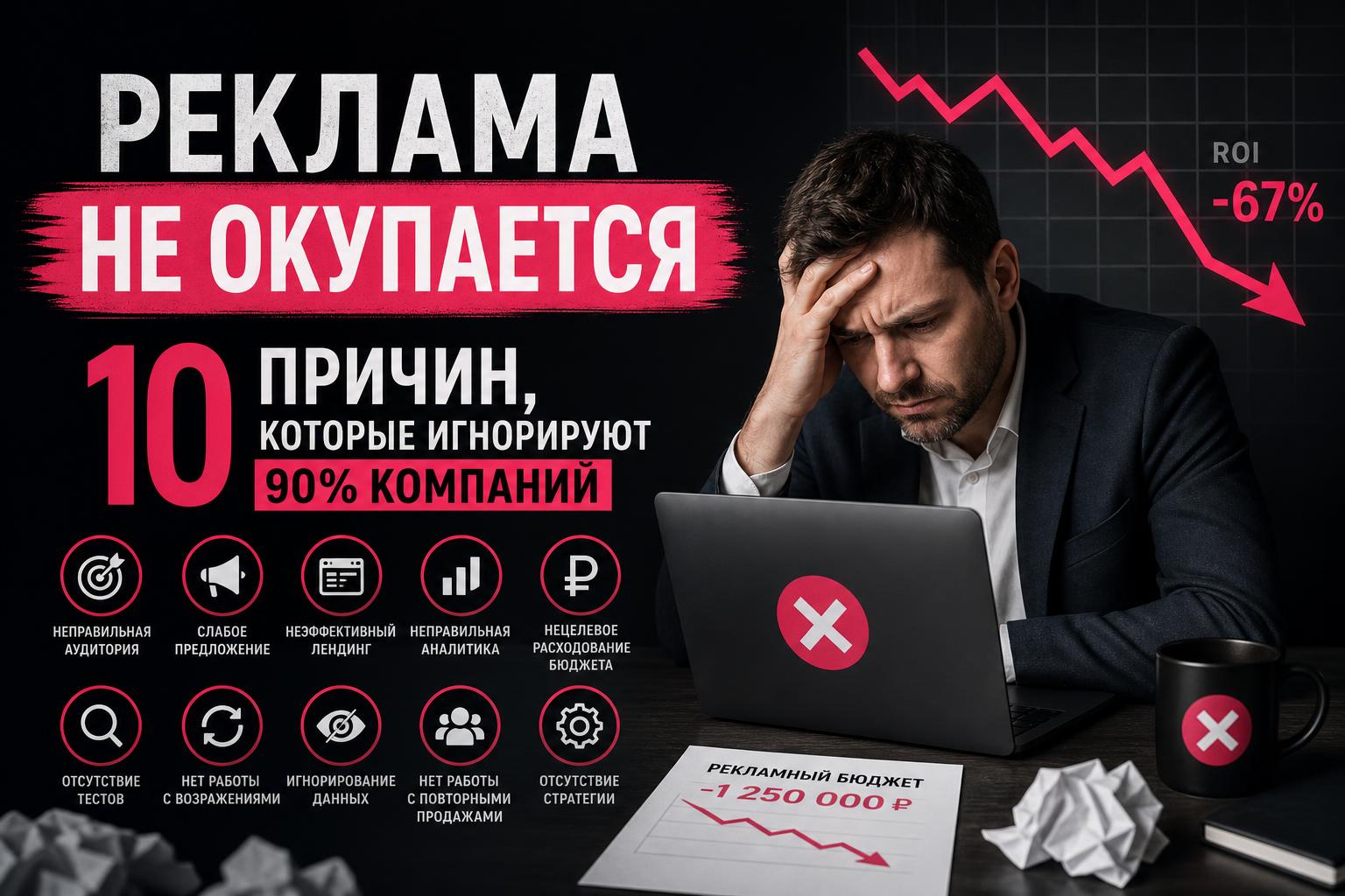 Реклама не окупается: 10 причин, которые игнорируют 90% компаний